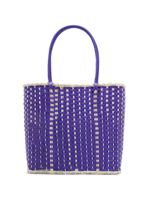 BANGKOK BASKET medium woven basket tote bag Purple S5WOVENBASKETM00PURPLE
