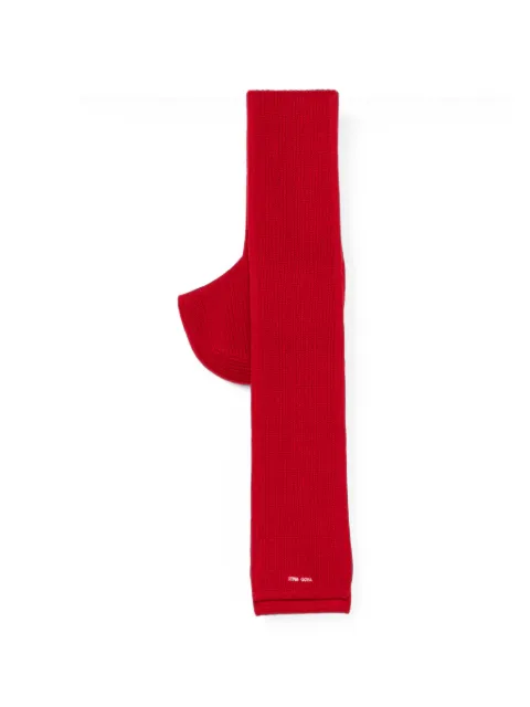 Stine Goya ribbed-knit logo-embroidered scarf Red SGA083