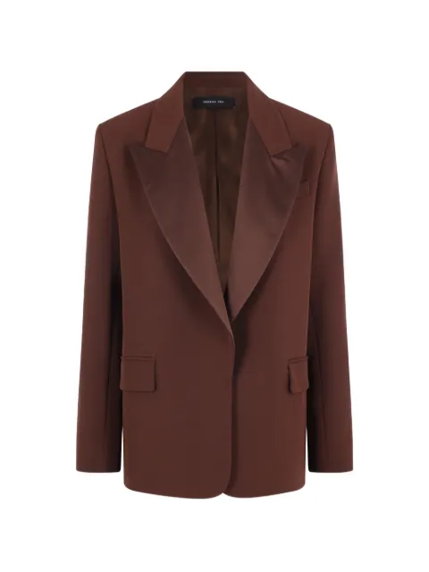 Federica Tosi satin-lapel single-breasted blazer Brown 3030531369