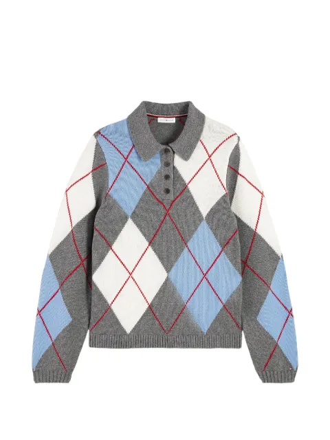 Tommy Hilfiger argyle-knit polo shirt Grey WW0WW52155