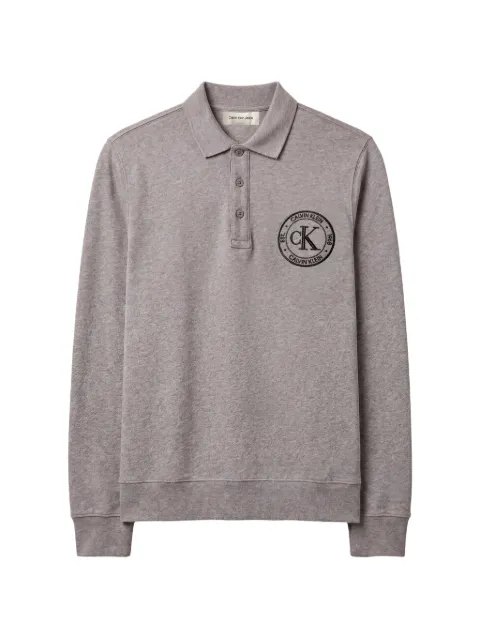 Calvin Klein embroidered-logo polo sweatshirt Grey LV04RH236GP7E