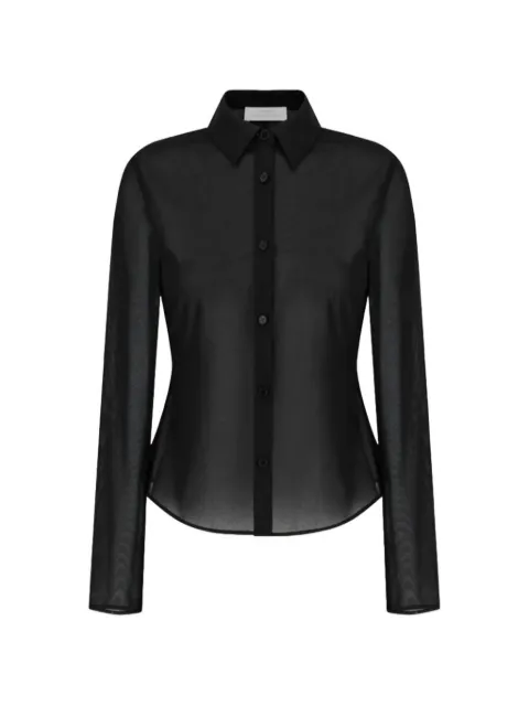 Amomento sheer slim-fit shirt Black AM26SSW09SH