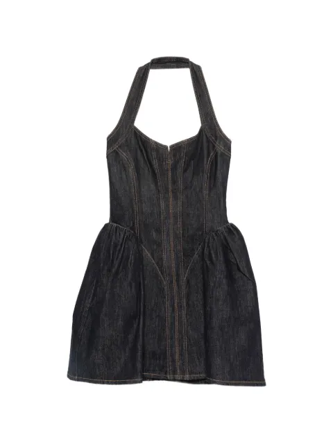 Self-Portrait halterneck corset-style mini dress Blue AW26815S