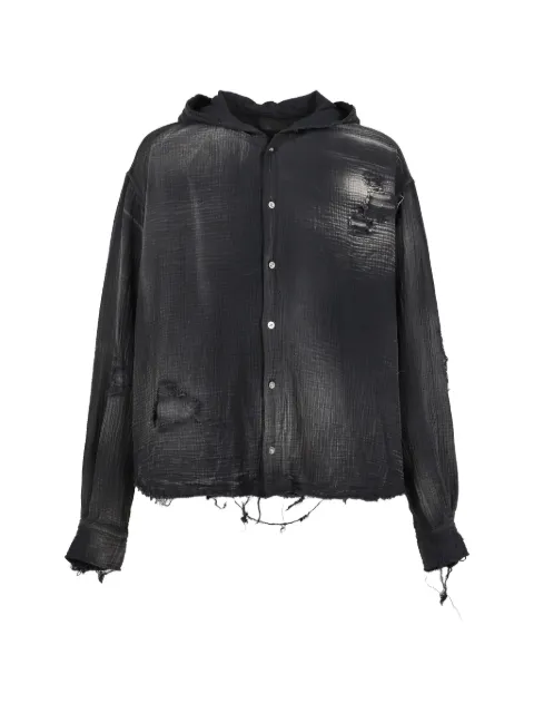 FILTH distressed hooded shirt Black FL261SH01