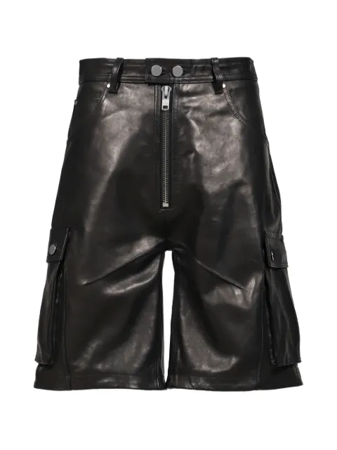 FILTH leather cargo shorts Black FL261LE03