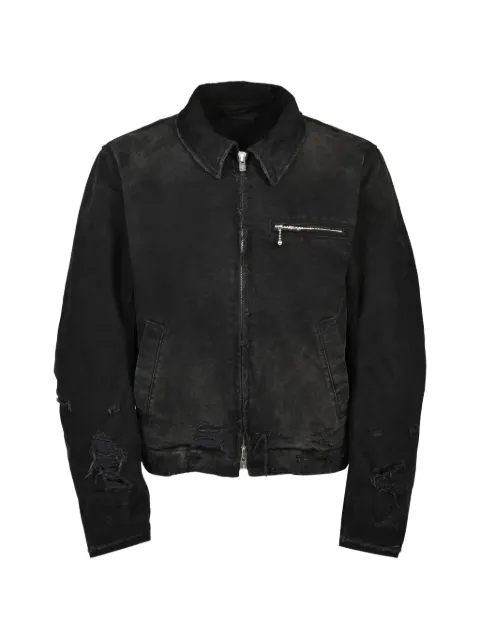 FILTH distressed denim jacket Black FL262BL02FADEDBLK