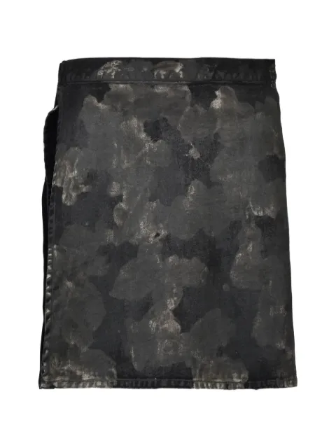 FILTH bleached-effect wrap skirt Black FL262PT04BLKRUSTYBLK