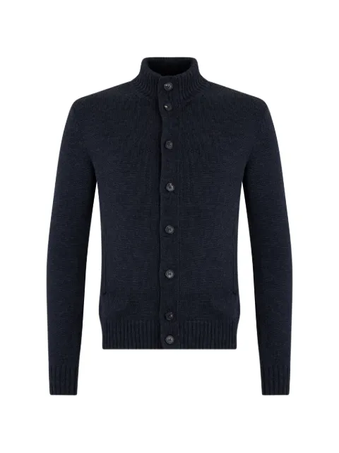 slowear ribbed-knit button-up cardigan Blue 810130ZR229