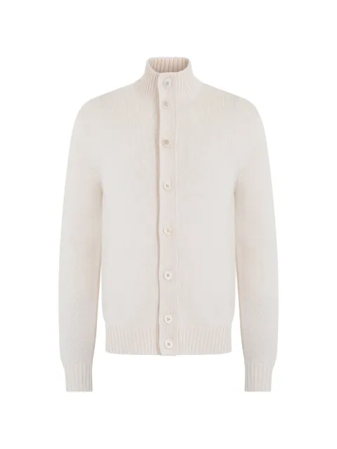 slowear button-up high-neck cardigan Neutrals 810130ZR229