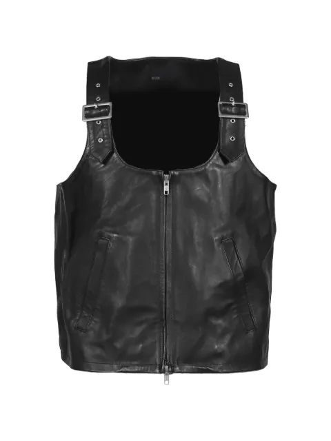 FILTH buckle-strap zip-up vest Black FL261LE02BLK
