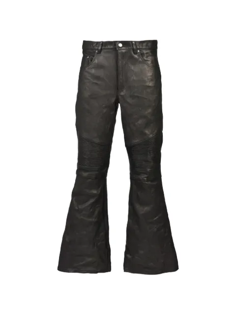FILTH panelled leather flared trousers Black FL262LE02BLK