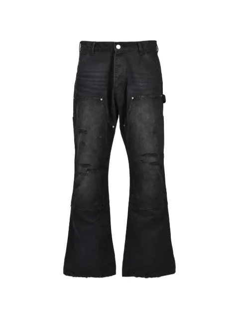 FILTH distressed panelled flared jeans Black FL262PT05FADEDBLK