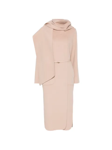 Luisa Cerano belted scarf-detail coat Neutrals 44891440800