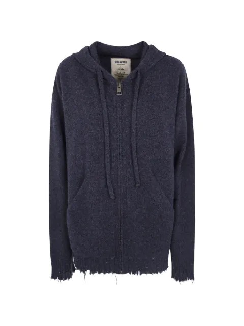 Uma Wang distressed zip-up hoodie Grey UK7559099