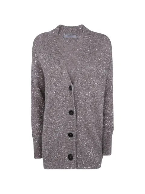 D.Exterior sequin-embellished cardigan Brown 63160