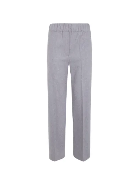 D.Exterior elasticated-waistband pressed-crease trousers Grey 63742