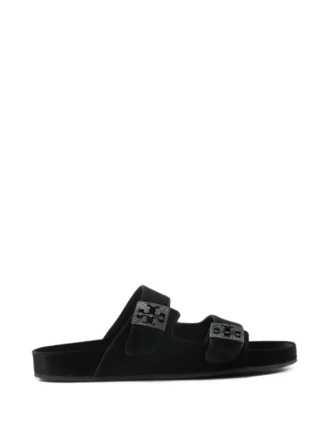 Tory Burch velvet buckle-fastening sandals Black 17453