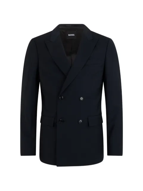 BOSS double-breasted peak-lapel blazer Blue 50567512