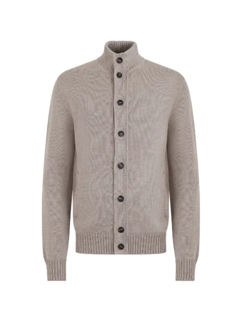slowear high-neck button-up cardigan Neutrals 810130ZR229