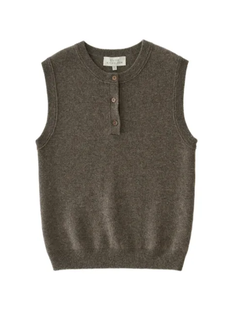 Studio Nicholson Aurel half-placket vest Brown AURELSNW1902USDOUBLECASHMEREMOUSE