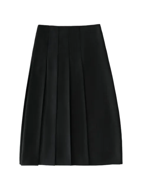 Studio Nicholson asymmetric pleated skirt Black FUSESNW1597HERITAGEWOOLTWILLFLINT