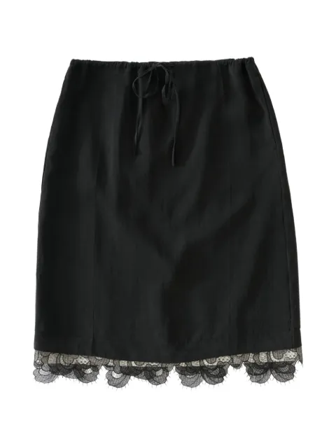 Studio Nicholson Alder lace-hem midi skirt Black ALDERSNW1846POWDEREDTENCELBLACK