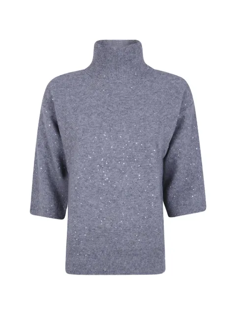 Seventy sequin-embellished high-neck sweater Grey MT4158990376