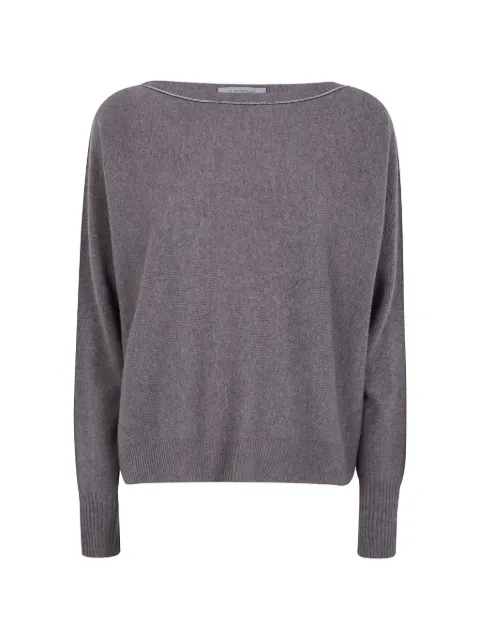 D.Exterior boat-neck sweater Brown 63115