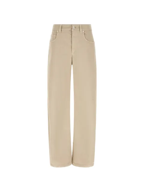 Brunello Cucinelli wide-leg garment-dyed trousers Neutrals MH137P4057C2471