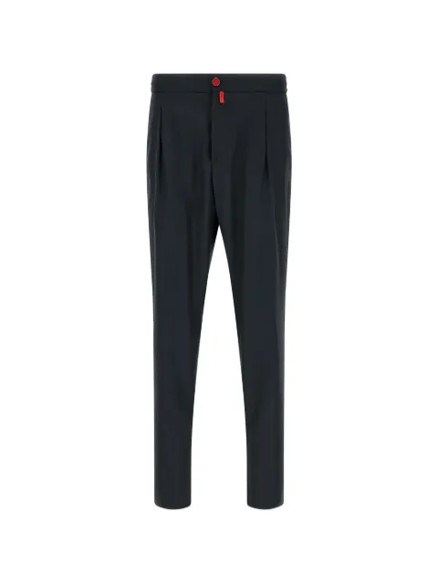 Kiton pinched-front tapered trousers Blue UP1LACK0129H03001