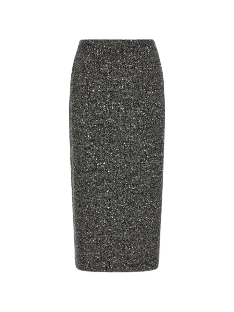 Valentino Garavani chevron bouclé skirt Black B0RAFK4AGTA01