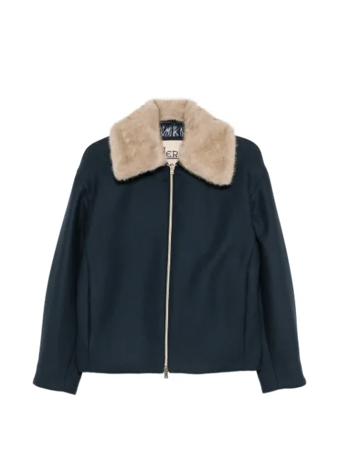 Herno faux-fur-collar zip-up jacket Blue GI000440D33344