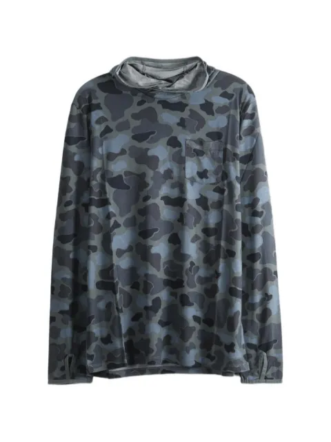 Free Fly Bamboo camouflage-print hoodie top Blue LWH