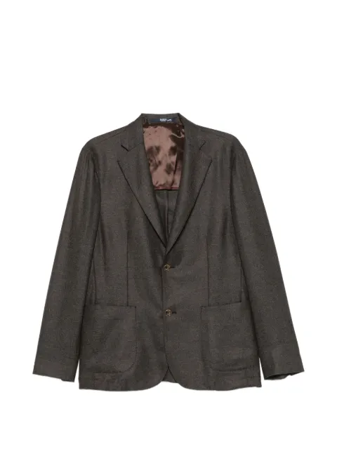 Barba single-breasted notched-lapels jacket Brown 58000
