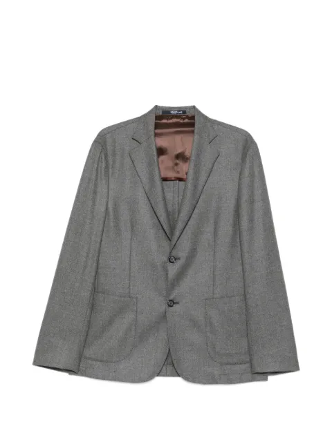 Barba single-breasted notch-lapel jacket Grey 58000