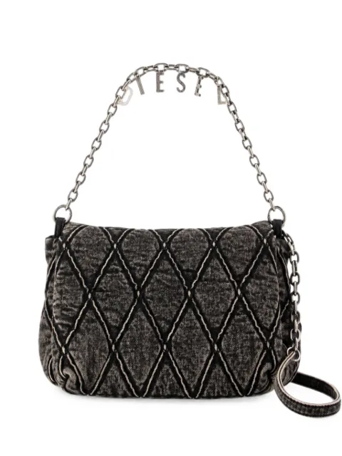 Diesel medium Charm D shoulder bag Black X09596P9029T8013
