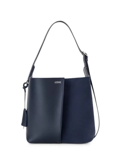 LOEWE medium Bilbao bucket in soft calfskin and suede Blue A418WRPX01