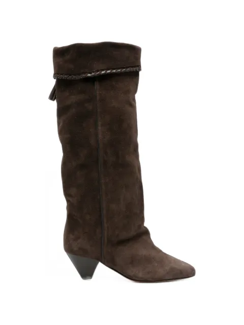 ISABEL MARANT tassel-embellished suede boots Brown 25ABT0038FBC1A20S