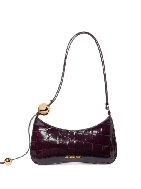 Jacquemus croc-effect leather shoulder bag Red BAW00057AC07A20495