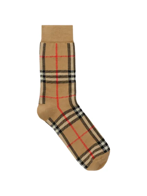 Burberry Check cotton-nylon blend socks Neutrals 8135673