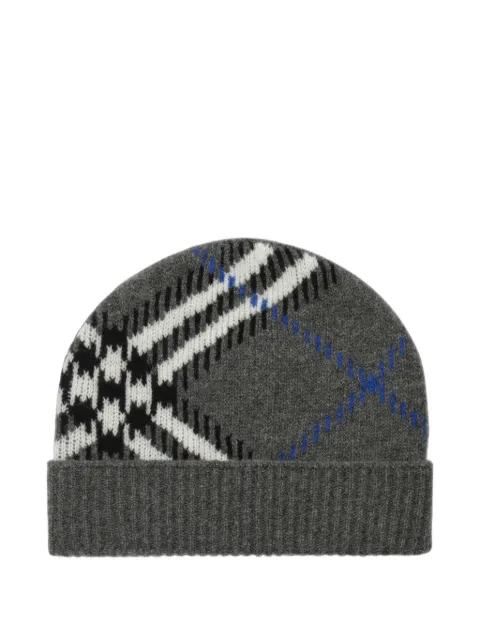 Burberry check cashmere-blend beanie Grey 8132893