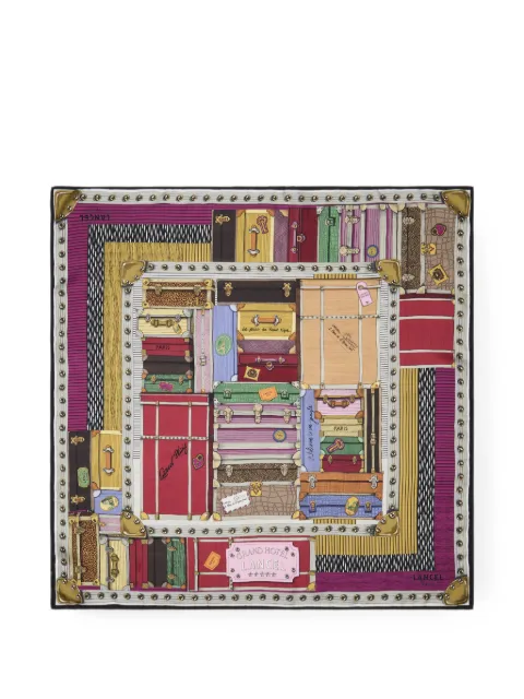 Lancel 90 Square printed silk scarf Purple A1433905TU