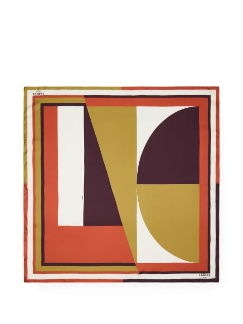 Lancel geometric-print silk scarf Orange A14344QJTU