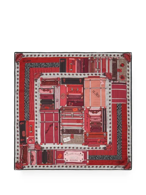 Lancel Grand Hotel silk scarf Red A14339