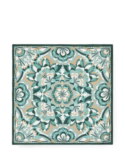 Lancel Motif Floral logo-print silk scarf Multicolour A08468VSTU