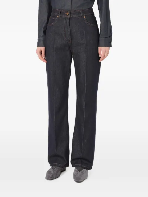 Max Mara denim-look cotton barrel-leg trousers Blue 2621136042600