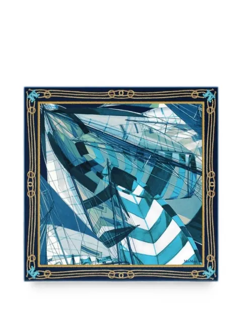 Max Mara printed silk foulard - sky blue Blue 2624546111600002