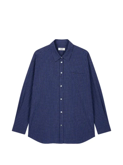 TOMBOY check-pattern oversized shirt Blue 9106321112