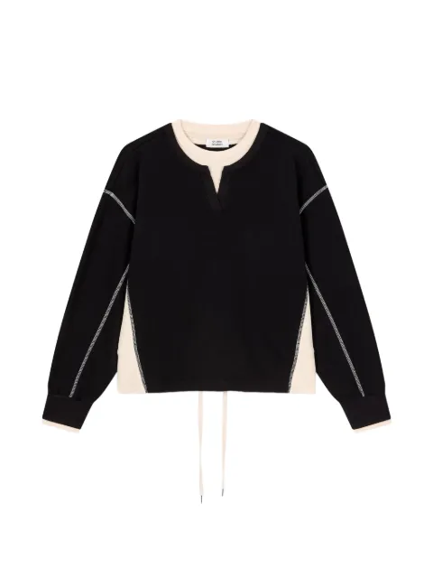 TOMBOY layered-style drawstring sweater Black 9106322108