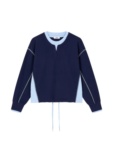 TOMBOY layered-style drawstring sweater Blue 9106322108